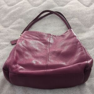 Coach Deep Purple Leather Hobo Bag